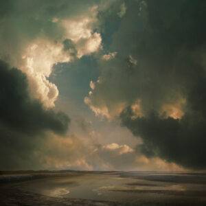 Onweersdreiging op het wad