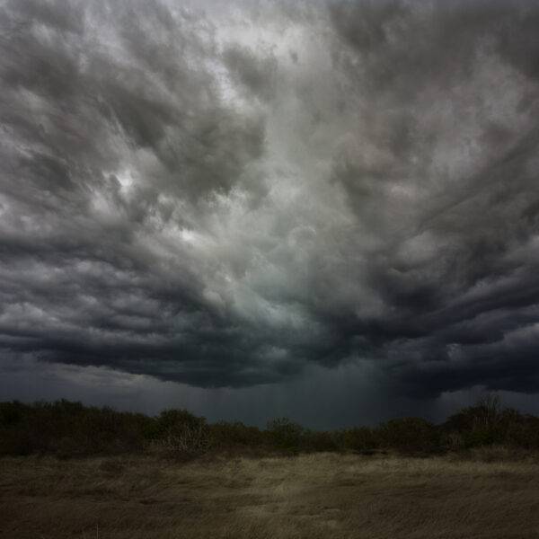Dreigende lucht in de duinen
