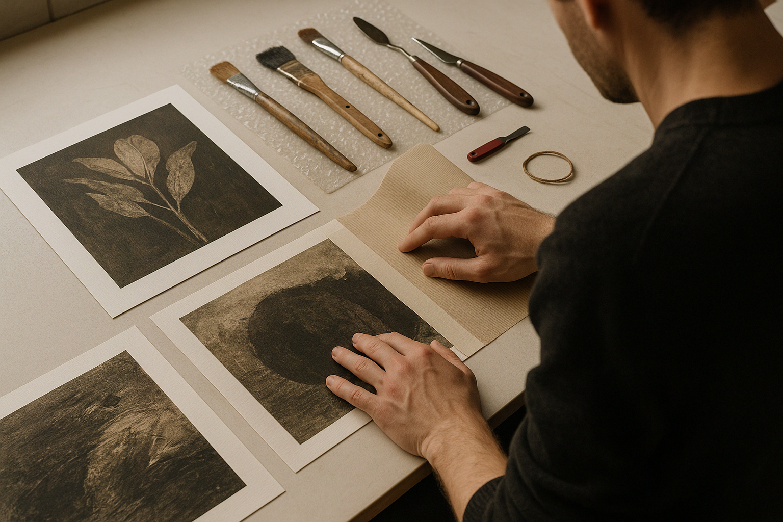 Art world themed image for article: How to prepare your artwork for shipping safely