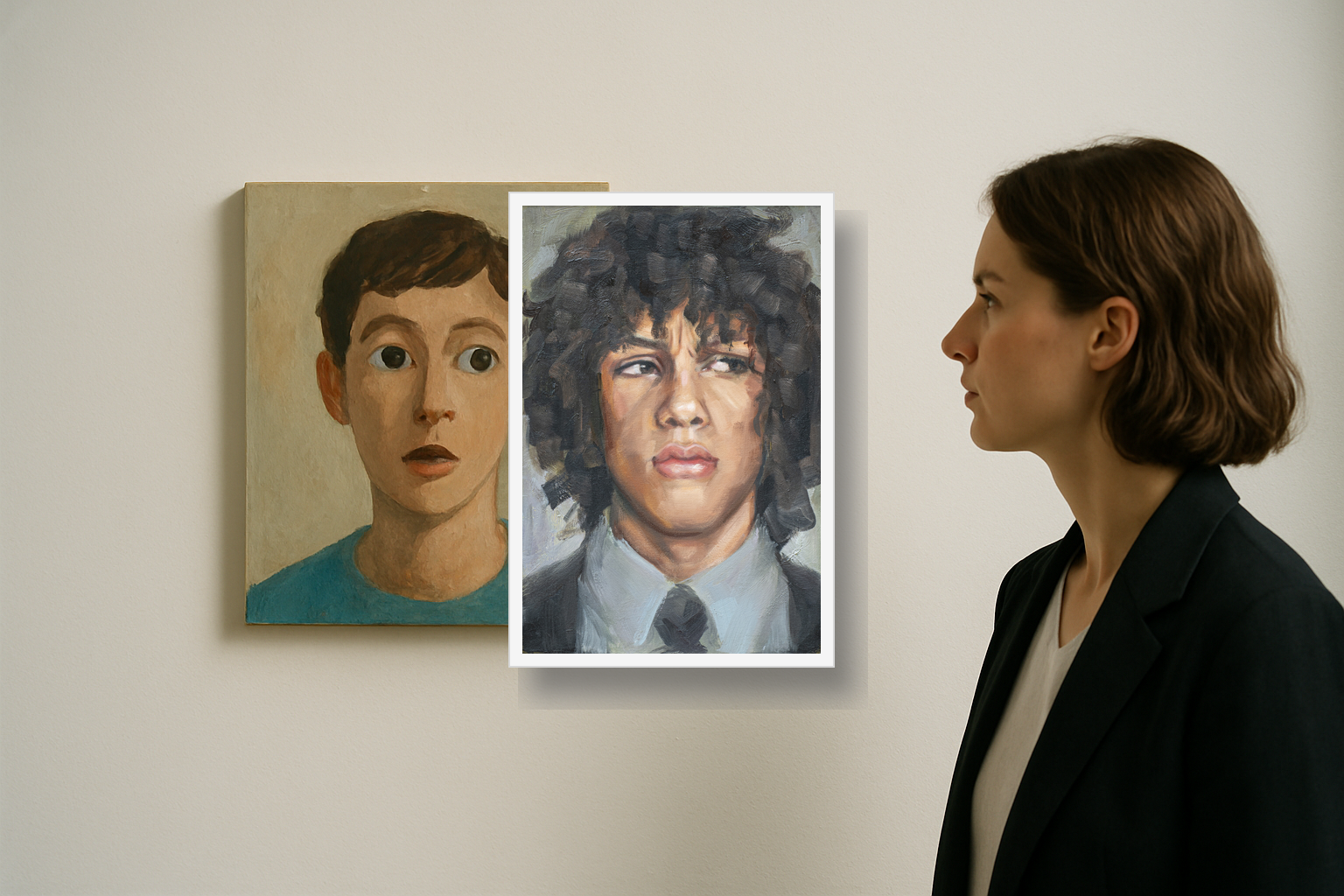 Artists_10124f2afe156054c764cf0f14665200 | Artmstrs Artwork 'Huh?' by Haike Bes shown in an ARTMSTRS-inspired interior.