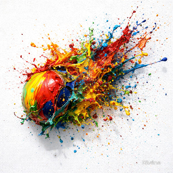 Explosión liberadora de la artista —“globo colorido”