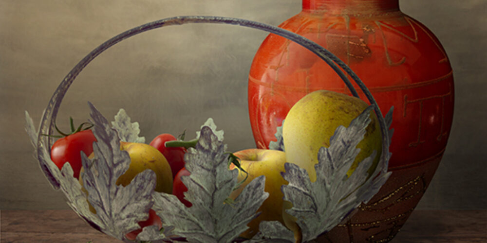 Still Life, Bowl of Fruit and Murano Vase
